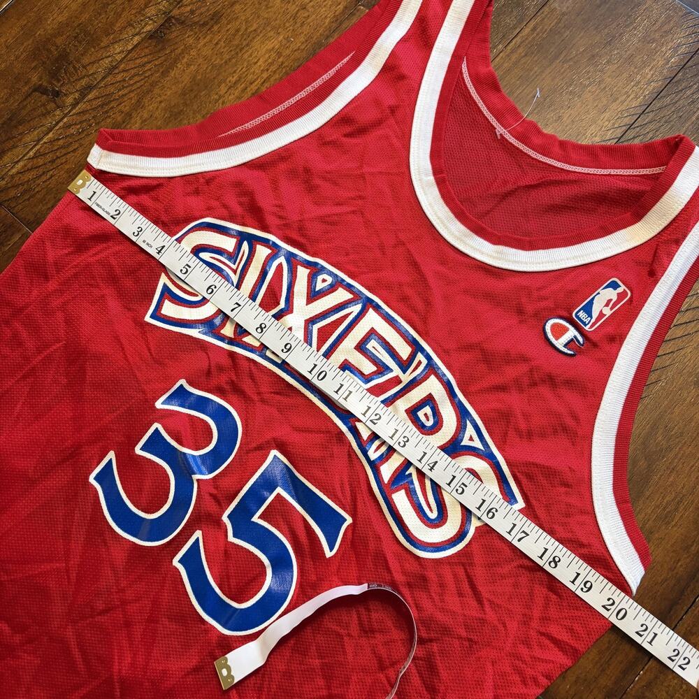 Vintage Philadelphia 76ers Jersey Mens Large Red NBA Weatherspoon Champion - Picture 8 of 9